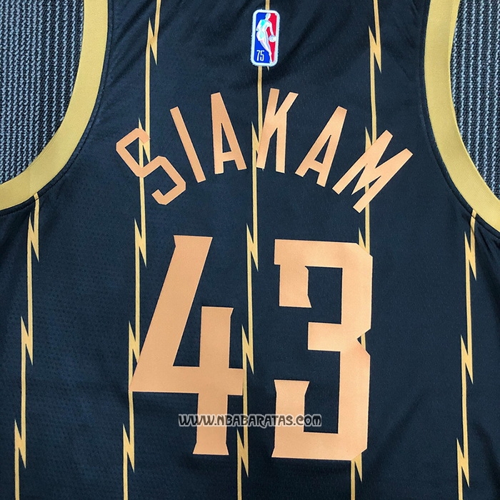 Camiseta Toronto Raptors Pascal Siakam #43 Ciudad 2021-22 Negro
